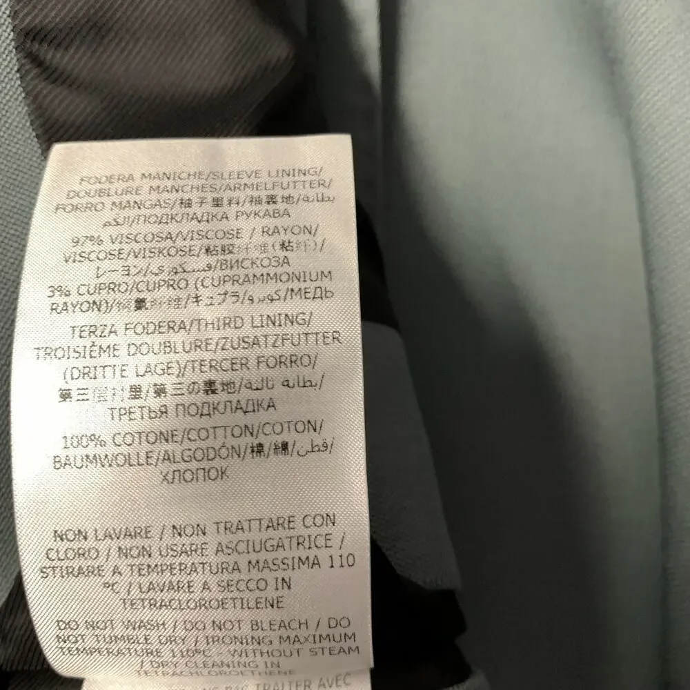 STELLA McCARTNEY Green Grey Viscose Blend Peak Lapel Suit